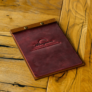 Couverture de menu en bois personnalisée avec reliure en cuir – Porte-menu personnalisé avec logo pour hôtels, cafés et bars - Product Image 2