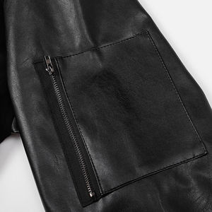 100% PU cuir manches personnalisable hommes bouton Up Varsity vestes Premium hommes Baseball Lettermen cuir vestes - Product Image 5