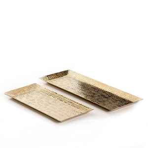 Plateau de service et de rangement décoratif pour petit-déjeuner, en métal martelé très résistant, avec bois de designer sur mesure, pour usage domestique, vente en gros - Product Image 4