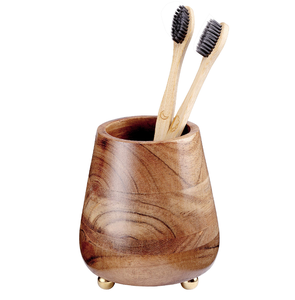 Porte-brosse à dents en bois, prix d'usine, logo personnalisé et accessoires de salle de bain, porte-brosse à dents en bois - Product Image 4