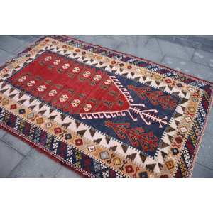 Kilim Tapis Turc Rouge Noir 4.8 X 7.4ft Grande Surface Plat Tissage Laine Peluche Pile Hauteur Patchwork Motif Jute pour Couloir Utilisation - Product Image 4