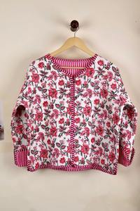 Chaqueta de algodón Kantha hecha a mano, ropa de mujer Abrigo acolchado Reversible, Kimono indio impreso a mano Vintage Boho chaleco, Navidad - Product Image 5