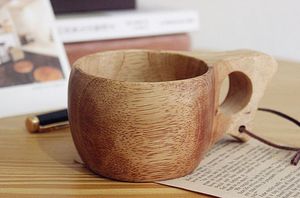 Taza de madera Natural 100% para cerveza y Artículos de bar y mesa con asa Taza de cerveza Taza de café para beber hecha a mano - Product Image 2