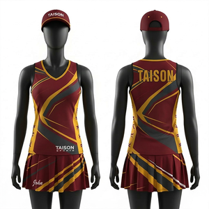 Robe de netball pour femmes, 180 GSM, polyester respirant, rayures violettes, turquoise et blanches, impression par sublimation, logo d'équipe personnalisé - Product Image 2