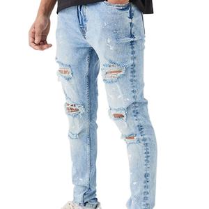 ออกแบบกางเกงยีนส์ลำลองทรงสลิมฟิตสไตล์ดิสเทรสของคุณเอง สินค้าขายดี สตรีทแวร์แฟชั่นใหม่ กางเกงยีนส์ผู้ชายแบบยืดได้ - Product Image 1
