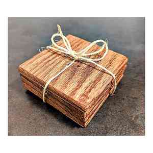 Handmade Designer Wooden Tea <b>Coasters</b> Classic Rounded Walnut Printed Decorative <b>Coaster</b> <b>Set</b> for Home Evening Tea Mat or Pad - Product Image 2