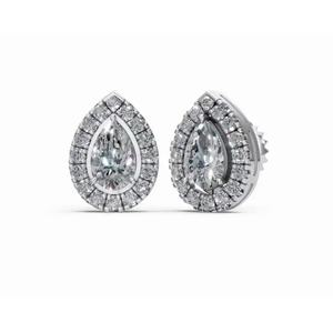 Pendientes de Diamantes con Halo de Pera Besada por el Rocío, Oro de 9 Quilates de Primera Calidad, Joyería Cultivada en Laboratorio, Proveedor Mayorista B2B OEM para Exportación - Product Image 5