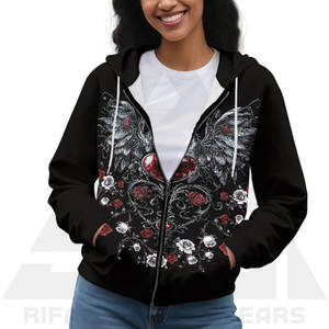 Sudadera con Capucha Premium de Algodón Terry para Mujer, con Estampado Gráfico Invernal, Gruesa, con Múltiples Bolsillos, Logotipo Frontal, Fácil Cuidado - Product Image 5