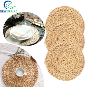 High Quality Eco-Friendly Knitted Natural Material Non-Slip Insulated Lightweight Water Hyacinth Customizable Tablemat Home - Product Image 2
