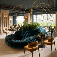 Canapé banquette de restaurant de luxe personnalisable, forme incurvée, table et chaise de cafétéria pour café, mobilier de café