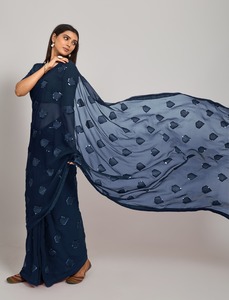 Diseño único indio boda fiesta desgaste étnico impreso Georgette Saree blusa mujer bordado última exportación calidad asegurada - Product Image 4