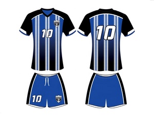 Venta Directa de Fábrica, Uniforme de Fútbol Personalizado por Sublimación para Hombre, 100% Poliéster, Transpirable, Cuello en V, Pantalón Corto de Cuatro Vías - Product Image 6