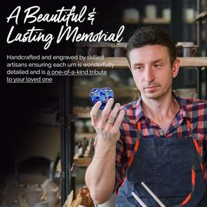 Papillon coeur urne souvenir-petit coeur crémation avec support et boîte-bleu Mini urne avec papillons-Honore votre bien-aimé - Product Image 6