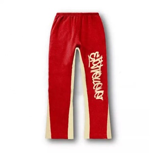 Pantalon de survêtement évasé en éponge française imprimé délavé personnalisé de haute qualité pour hommes Fabricant OEM Streetwear évasé empilé en coton - Product Image 3