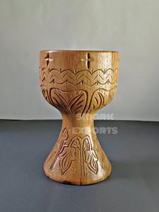 Calice en bois majestueux, artisanal, écologique, durable, avec un design sculpté, pour la sainte communion, les cérémonies religieuses, les cadeaux spirituels - Product Image 3