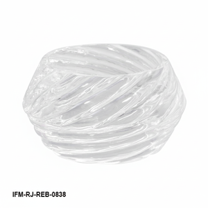Bracelet en résine transparente côtelée fait à la main, bracelet moderne épais transparent en spirale, bijoux pour femmes - Product Image 3