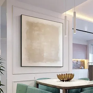 Large Handmade Abstract Oil Painting Beige Wabi Sabi Textured Canvas Wall Art Boho Home Living Room Decor - Product Image 2