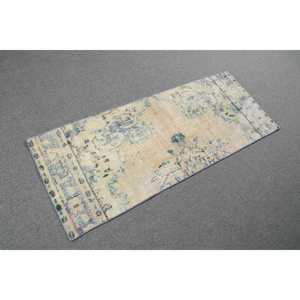 Alfombra Turca de 1.8x4.6 pies, Alfombra Vintage, Alfombra de Lana con Puntos Azules - Product Image 4