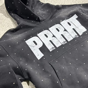 Haute qualité personnalisé couleur unie confortable lavage à l'acide sweats à capuche 100% coton respirant blanc plaine tenue décontracté lavage à l'acide sweats à capuche - Product Image 3