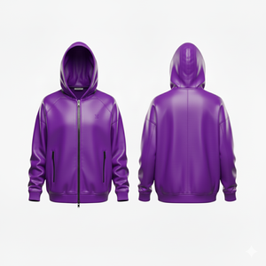 Chaqueta con Capucha de Cuero Genuino Minimalista, Sudadera con Capucha de Cuero Real Premium, Invierno, Impresión Digital, Tinte Liso, Prenda Exterior de Forro Polar Vintage - Product Image 4