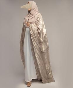 Abaya de Satén de Lujo Personalizada al por Mayor, Antiarrugas, Hecha a Mano, Estilo Dubái, Manga Larga, Elegante, Ropa Musulmana de Alta Calidad para Mujer - Product Image 3