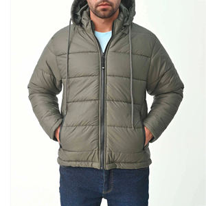 เสื้อแจ็คเก็ตพัฟเฟอร์ผ้าแคนวาสสำหรับผู้ชาย สกรีนโลโก้ได้ ดีไซน์ทันสมัย คอตั้ง หนา อุ่น เหมาะสำหรับฤดูหนาว - Product Image 1