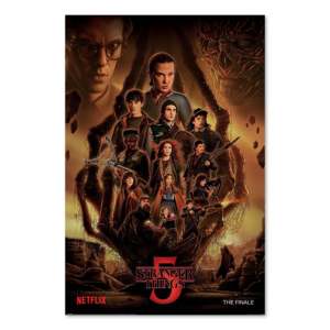 Affiche Stranger Things Saison 5, design moderne, 61x91,5 cm, décoration murale - le chapitre final huit - The Right Side Up - Product Image 1