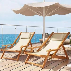 Hot <b>Sale</b> Folding Wood Deck <b>Chair</b> Seaside Sun Lounger & Outdoor <b>Garden</b> <b>Recliner</b> Folding Wooden Beach <b>Chair</b> Hotels Outdoor Spaces - Product Image 3