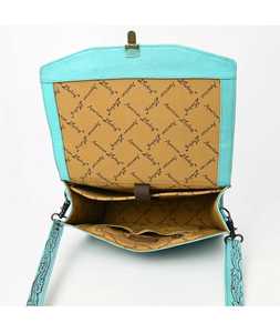 Wholesale Vintage <b>Leather</b> Laptop Bag Curved Turquoise Western Design Most Popular Choice - Product Image 5