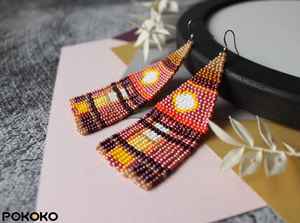 Pendientes de cuentas bohemias con flecos en cascada Andy de diseño turquesa, regalo de joyería único - Product Image 5