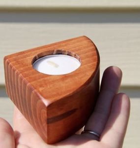 Support de bougie chauffe-plat minimaliste en bois pour décoration intérieure, centre de table de bureau, style rustique apaisant, idée cadeau de Pâques, résistant à la chaleur - Product Image 2