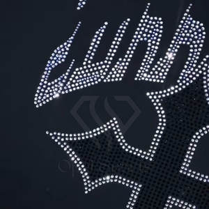 À la mode 100% coton hommes à capuche strass cristal conception décontracté Streetwear à capuche pour l'hiver OEM ODM disponible approvisionnement en vrac - Product Image 2