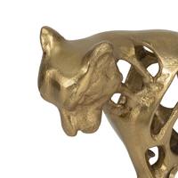 Sculpture de panthère dorée moderne unique, figurine abstraite creuse, cadeau d'anniversaire artistique, décoration de luxe pour la maison et le bureau, en métal