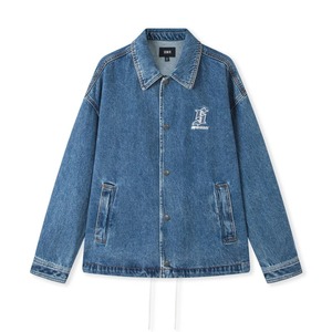 Men's Winter Genuine Leather High Street Trendy Print Canvas Loose Jacket with Eco-Friendly Features - Product Image 1