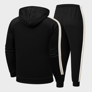 ชุดวอร์มสำหรับผู้ชายชุดเสื้อผ้าแบบสวมมีฮู้ดและกางเกงมีฮู้ดสำหรับผู้หญิงสีพื้น + กางเกง - Product Image 4