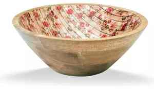 Eco-Friendly Artisan Wooden <b>Bowl</b> with Decorative <b>Enamel</b> Interior and Serving Spoons Luxury Party Gift for Home Use - Product Image 5