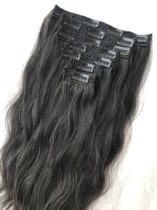 Wholesale <b>Cheap</b> Price on Natural Wavy Clip Ins Hair <b>Extensions</b> Premium Quality Single Drawn Wavy Clip Ins Human Hairs <b>Extensions</b> - Product Image 5