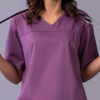 Uniformes médicaux unisexes de qualité supérieure pour infirmières, en tissu de coton respirant brodé, modèles personnalisés pour hôpital, été, couleur unie 2