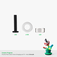 Planta Piranha para Base de Carga de TV con Adaptador con Cable de Plástico, Función de Juego, Diseño Impreso en 3D en Caja