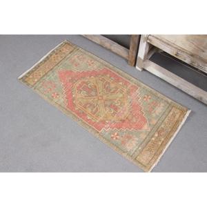 1.2x3.2 ft Vintage Turkish Rug, <b>Runner</b> Rug, <b>Red</b> Wool Rug - Product Image 2