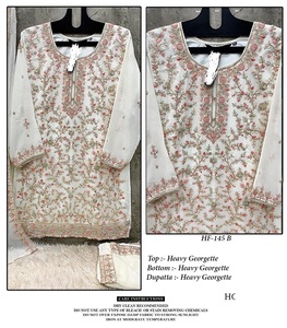 Henixa Création Bleu Lourd Brodé Gharara Salwar Costumes Mariage Sharara Design Vêtements Pakistanais pour les Fêtes d'été - Product Image 2