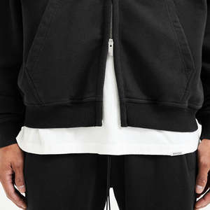 เสื้อฮู้ดดี้ทรงบ็อกซี่ แขนเสื้อแบบดรอปโชว์เดอร์ คุณภาพสูง ผ้าฝ้าย 100% เนื้อหนา ซิปแบบรูด ปักลายอย่างดี - Product Image 6