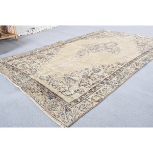 <b>Vintage</b> Boho Beige Cotton Patchwork Rug 4.4 X 7.4 ft Handmade Rectangular Hallway for Bedroom Living <b>Bed</b> Latex Wool Polyester - Product Image 3