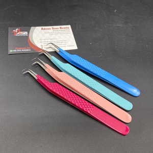 Pince à cils bleu menthe à 90 degrés pince à épiler extension de cils en acier inoxydable japonais - Product Image 5