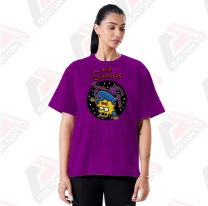 Camiseta de lavado ácido para mujer con estilo, suave, de moda, cómoda, con pana batik de mezclilla ecológica para el verano - Product Image 1
