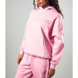 Sudadera con Capucha de Algodón Grueso Informal Personalizada, Sudadera con Capucha Holgada de Gran Tamaño con Estampado Gráfico y Hombros Caídos para Mujer - Product Image 3