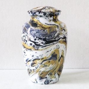 Fabricant d'urne de crémation Fabriquée à la main avec motif en marbre urnes de crémation pour cendres humaines urnes de cendres en laiton pour cendres funéraires - Product Image 6