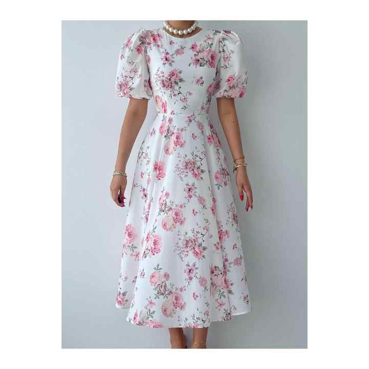 Viki Flower Pattern Midi Dress