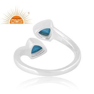 Best Selling Fine Sterling Silver Turquoise Gemstone <b>Adjustable</b> <b>Ring</b> Custom Jewelry Manufacturer - Product Image 4