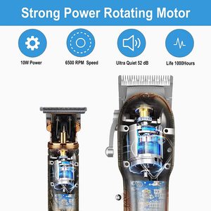 Cortadora de Pelo Profesional Inalámbrica de Acero Inoxidable con Cuchilla en T, Juego de Recortadoras para Hombre, Batería USB, Resistente al Agua IPX7, Kit de Corte de Pelo - Product Image 2